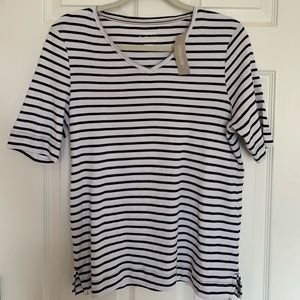 Chico’s Stripped Ultimate Tee V Neck